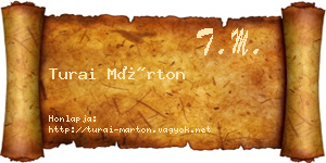 Turai Márton névjegykártya